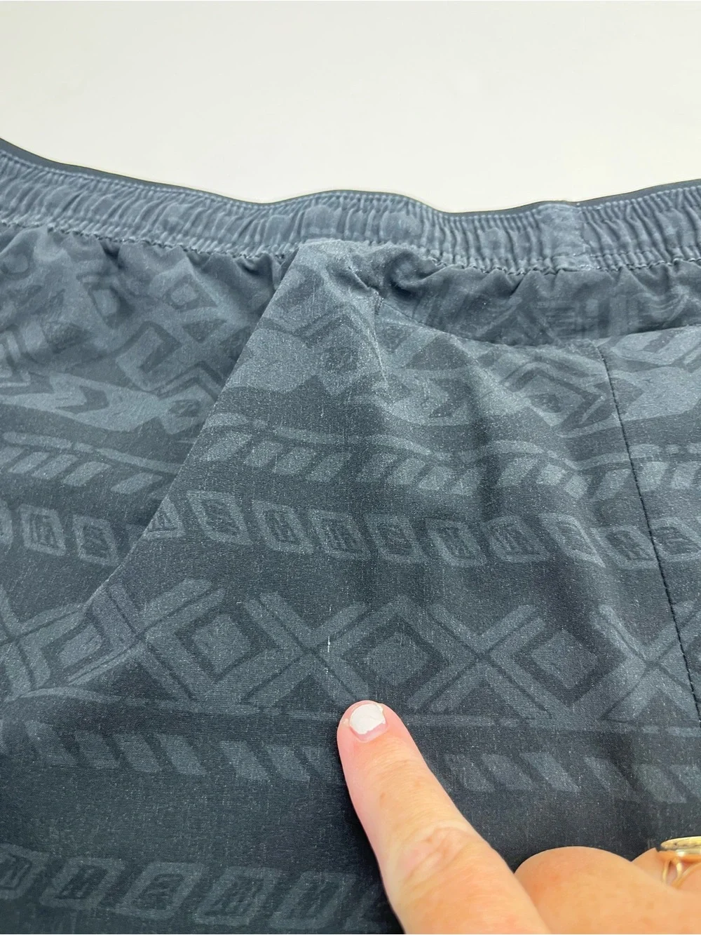 Chubbies Men's XXL Dark Charcoal Patterned Athletic Swim Shorts Elastic Waist